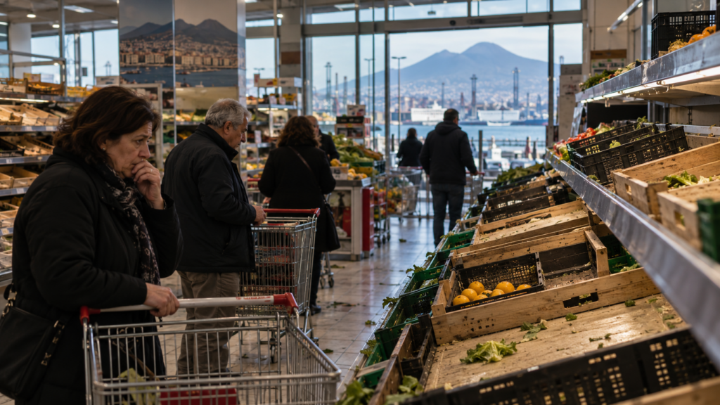 Supermercati con scaffali vuoti a Napoli, la protesta dei camionisti fa esplodere un problema ignorato